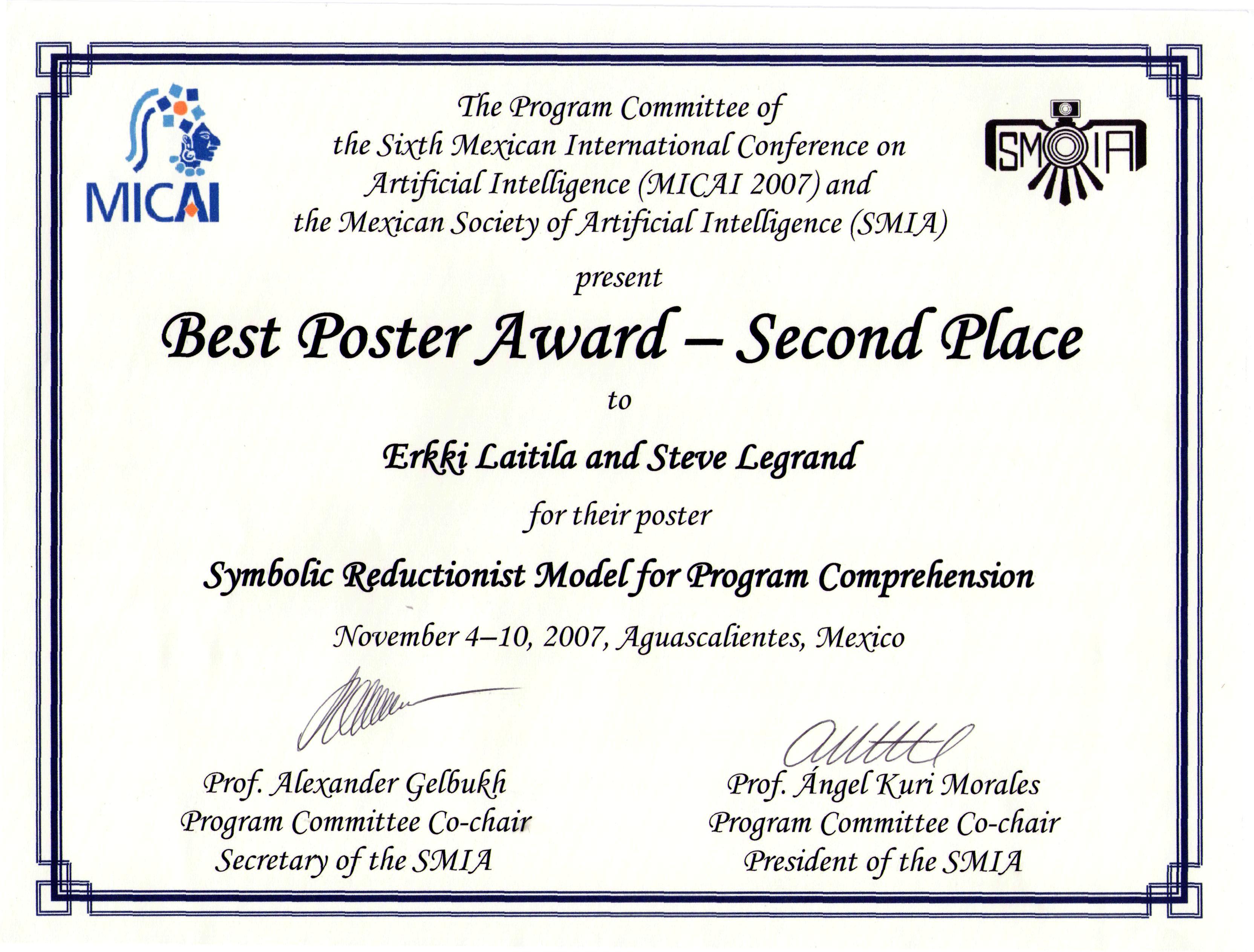 Awards Received By Alexander Gelbukh S Students Awards Received By Alexander Gelbukh S Students